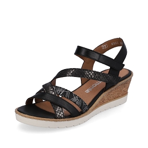 D2048 60 R6251 02:Cuir / Textile/Noir