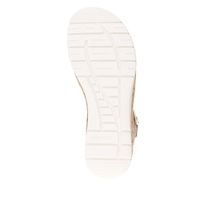 Sandales Compensées Remonte Femme – Cuir Lisse Noir-Marron-Blanc – Confort Velcro & Semelle Amovible – Élégance Décontractée