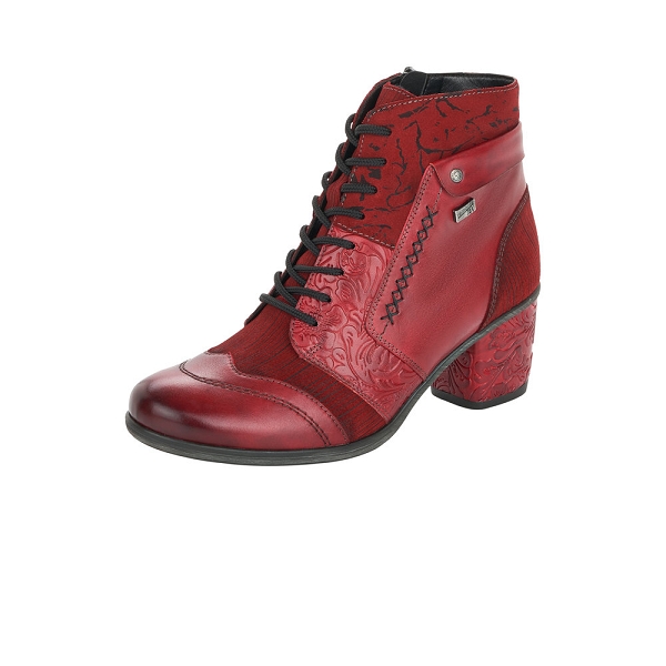 Bottines Classiques Pour Femme Remonte - Imperméables RemonteTEX, Semelle Confort, Cuir Lisse - Marron/bleu