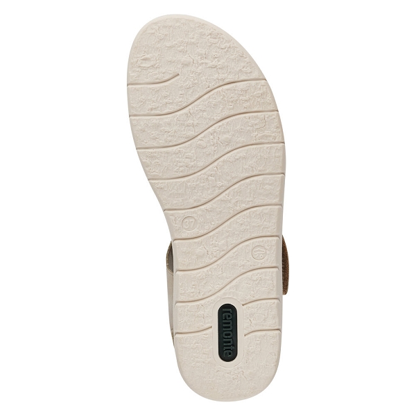 Remonte D2050 - Nu-pieds Femme Vert Bi-matière - Talon Compensé, Scratch, Semelle Amovible - Pour La Ville - 2